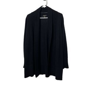 Charter Club Luxury Size M 100% Cashmere Black Open Front Cardigan #13